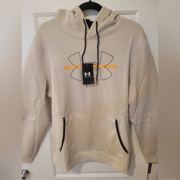 Mens Under Armour Hoodie Sweatshirt
2XL Cream & Gold W/Front Pocket - Picture 2 of 9